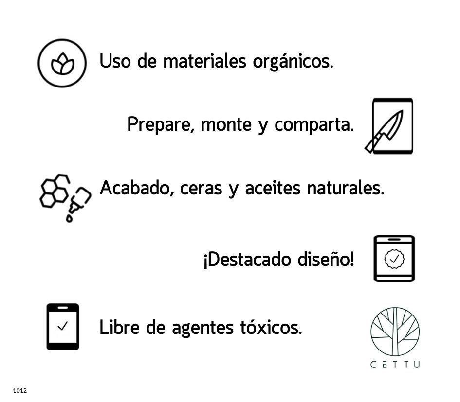 Tabla diseño Ibérico. Pique, corte y prepare.