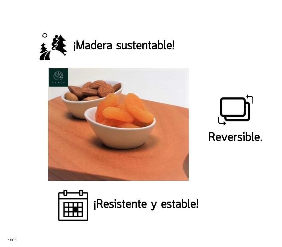 Tabla Olivo. Corte prepare y sirva. ¡Uso múltiple y reversible!