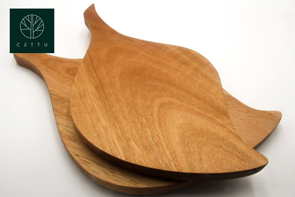 Set de 2 tablas Olivo. Corte prepare y sirva. ¡Uso múltiple y reversible!