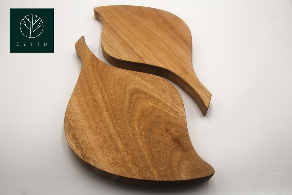Set de 2 tablas Olivo. Corte prepare y sirva. ¡Uso múltiple y reversible!